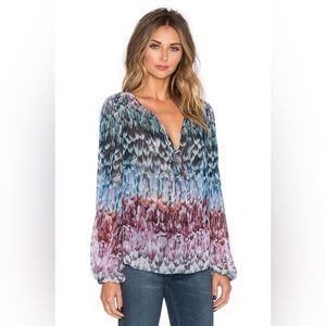 BCBG MAXAZRIA | DUSTY ELM EVANNA Chiffon Blouse
